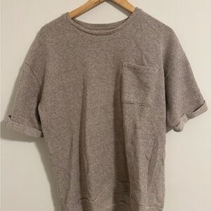 Zara Taupe Short Sleeve Tee with Pocket